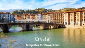  Presentation with architecture old - Slide deck having beautiful-bridge-was-built background and a gray colored foreground