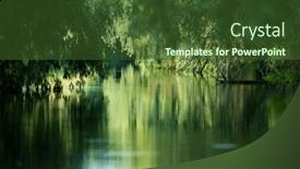  Presentation with green foliage - PPT theme with beautiful-bright-green-summer-foliage background and a tawny brown colored foreground