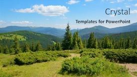  Presentation with blue mountain - Slide deck consisting of beautiful-bright-mountain-landscape background and a  colored foreground