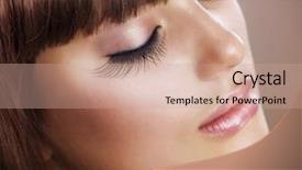  Presentation with dark vampire mouth makeup fashion - Colorful PPT layouts enhanced with beautiful brown - fashion makeup perfect skin backdrop and a coral colored foreground