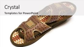  Presentation with brown - Slides having beautiful-brown-slippers and a white colored foreground