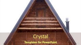  Presentation with log cabin - Presentation having beautiful-brown-wooden-home-house background and a tawny brown colored foreground
