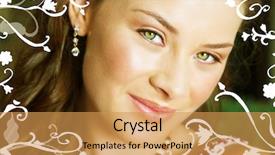  Presentation with swirls - Beautiful PPT theme featuring hand drawn floral design - beautiful brunette bride with green backdrop and a yellow colored foreground