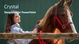  Presentation with cowgirl - PPT layouts enhanced with beautiful-brunette-cowgirl-grooms background and a tawny brown colored foreground