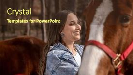  Presentation with cowgirl - Slides featuring beautiful-brunette-cowgirl-grooms background and a tawny brown colored foreground