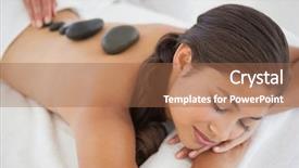  Presentation with women health - Presentation theme enhanced with beautiful brunette enjoying a hot background and a coral colored foreground