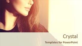  Presentation with beverage tea - Audience pleasing PPT theme consisting of beautiful brunette girl drinking tea or coffee in cafe beauty model woman with the cup of hot beverage warm colors toned backdrop and a cream colored foreground