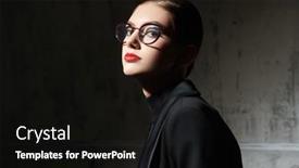  Presentation with black girl - Presentation design featuring beautiful-brunette-girl-in-elegant background and a black colored foreground