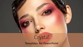  Presentation with girl model - Audience pleasing presentation consisting of beautiful-brunette-girl-with-bright backdrop and a coral colored foreground