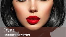  Presentation with beautiful young girl red - Theme featuring beautiful-brunette-girl-with-red background and a tawny brown colored foreground