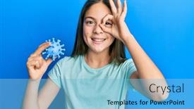  Presentation with virus - Audience pleasing presentation design consisting of beautiful-brunette-little-girl-holding backdrop and a light blue colored foreground