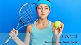  Presentation with puffing - Colorful presentation theme enhanced with beautiful-brunette-little-girl-playing backdrop and a light blue colored foreground