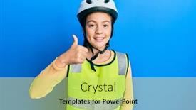  Presentation with bike - PPT theme having beautiful-brunette-little-girl-wearing background and a yellow colored foreground