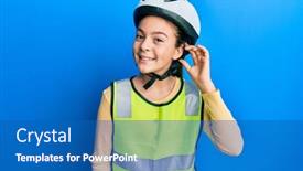  Presentation with bike - Audience pleasing slide set consisting of beautiful-brunette-little-girl-wearing backdrop and a teal colored foreground