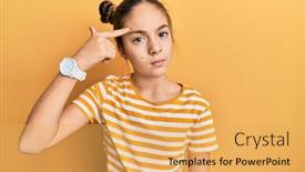  Presentation with skin infection - Amazing presentation theme having beautiful-brunette-little-girl-wearing backdrop and a yellow colored foreground