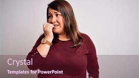  Presentation with anxiety - Amazing PPT layouts having beautiful-brunette-plus-size-woman backdrop and a tawny brown colored foreground