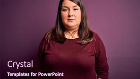  Presentation with simple - Cool new slide deck with beautiful-brunette-plus-size-woman backdrop and a wine colored foreground