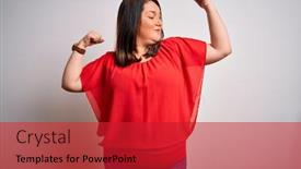  Presentation with fitness - Beautiful presentation featuring beautiful-brunette-plus-size-woman backdrop and a red colored foreground