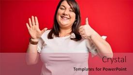  Presentation with number - Audience pleasing PPT layouts consisting of beautiful-brunette-plus-size-woman backdrop and a coral colored foreground