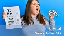  Presentation with eyesight - Theme having beautiful-brunette-plus-size-woman background and a teal colored foreground