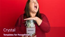  Presentation with plus size fashion model - Slide set featuring beautiful-brunette-plus-size-woman background and a wine colored foreground