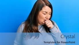  Presentation with health-care - Presentation design with beautiful-brunette-plus-size-woman background and a light blue colored foreground