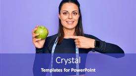  Presentation with tape measure - Amazing presentation design having beautiful-brunette-sporty-woman-using backdrop and a royal blue colored foreground