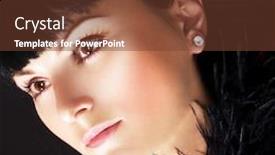  Presentation with makeup - Audience pleasing slides consisting of beautiful brunette with perfect makeup backdrop and a tawny brown colored foreground