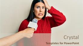  Presentation with memory - Audience pleasing theme consisting of beautiful-brunette-woman-being-interviewed backdrop and a lemonade colored foreground