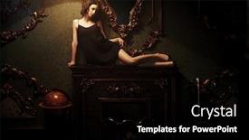  Presentation with black woman - Presentation theme consisting of beautiful-brunette-woman-in-elegant background and a black colored foreground