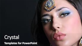  Presentation with indian woman bridal face - Presentation theme consisting of beautiful brunette woman in india background and a black colored foreground