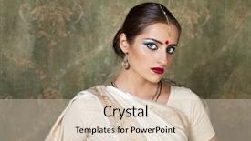 Presentation with indian woman bridal face - Colorful slide set enhanced with beautiful brunette woman in india backdrop and a  colored foreground