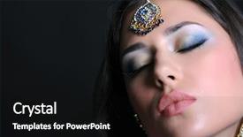  Presentation with indian woman bridal face - Presentation theme having beautiful brunette woman in indian background and a black colored foreground