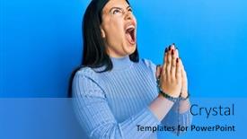  Presentation with rosary - Presentation featuring beautiful-brunette-woman-praying-holding background and a teal colored foreground