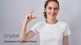  Presentation with beautiful midnight sun over - Presentation featuring beautiful-brunette-woman-standing-over background and a light gray colored foreground