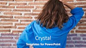  Presentation with bricks - PPT layouts consisting of beautiful-brunette-woman-standing-over background and a  colored foreground