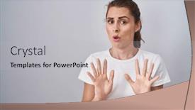  Presentation with forbidden - Theme consisting of beautiful-brunette-woman-standing-over background and a light gray colored foreground