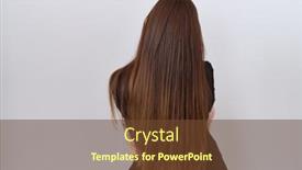  Presentation with self care - Presentation theme consisting of beautiful-brunette-woman-wearing-business background and a tawny brown colored foreground