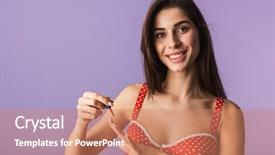  Presentation with arabian woman wearing hijab muslim - Presentation consisting of beautiful brunette woman wearing lingerie background and a coral colored foreground