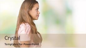  Presentation with young woman wearing boxer gloves - Presentation design consisting of beautiful brunette woman wearing pink background and a  colored foreground