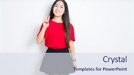  Presentation with arabic woman beautiful muslim face - Slide set with beautiful brunette woman wearing red background and a  colored foreground