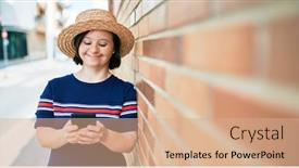  Presentation with down syndrome - Beautiful presentation design featuring beautiful-brunette-woman-with-down backdrop and a coral colored foreground