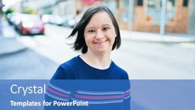  Presentation with down syndrome - Cool new PPT layouts with beautiful-brunette-woman-with-down backdrop and a teal colored foreground