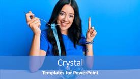  Presentation with weight loss - Colorful slide set enhanced with beautiful-brunette-young-woman-eating backdrop and a teal colored foreground