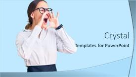  Presentation with waitress - Slides consisting of beautiful-brunette-young-woman-wearing background and a cool aqua colored foreground