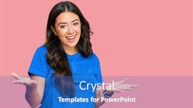  Presentation with greetings - Cool new slides with beautiful-brunette-young-woman-wearing backdrop and a teal colored foreground