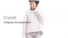  Presentation with sporty - Colorful presentation design enhanced with beautiful-brunette-young-woman-wearing backdrop and a white colored foreground