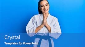  Presentation with black woman praying - Cool new slide set with beautiful-brunette-young-woman-wearing backdrop and a teal colored foreground