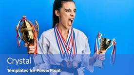  Presentation with anger - Colorful presentation theme enhanced with beautiful-brunette-young-woman-wearing backdrop and a teal colored foreground