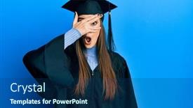  Presentation with ceremony - Presentation design featuring beautiful-brunette-young-woman-wearing background and a ocean colored foreground